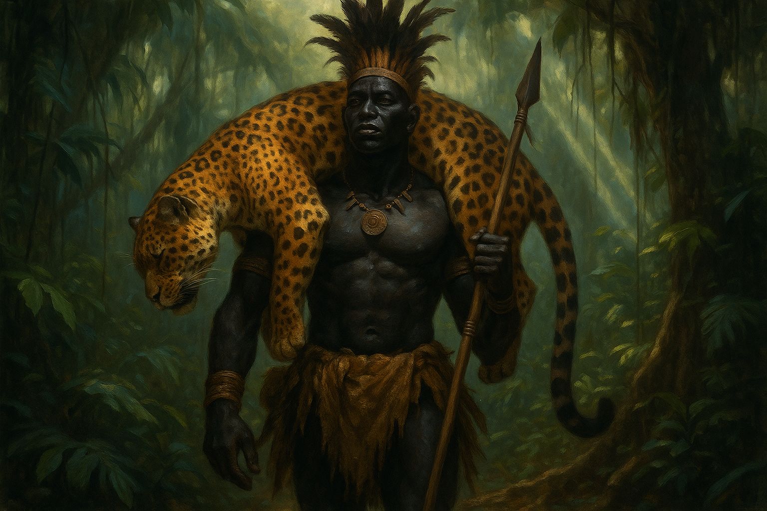 A hunter returning after a successful hunt