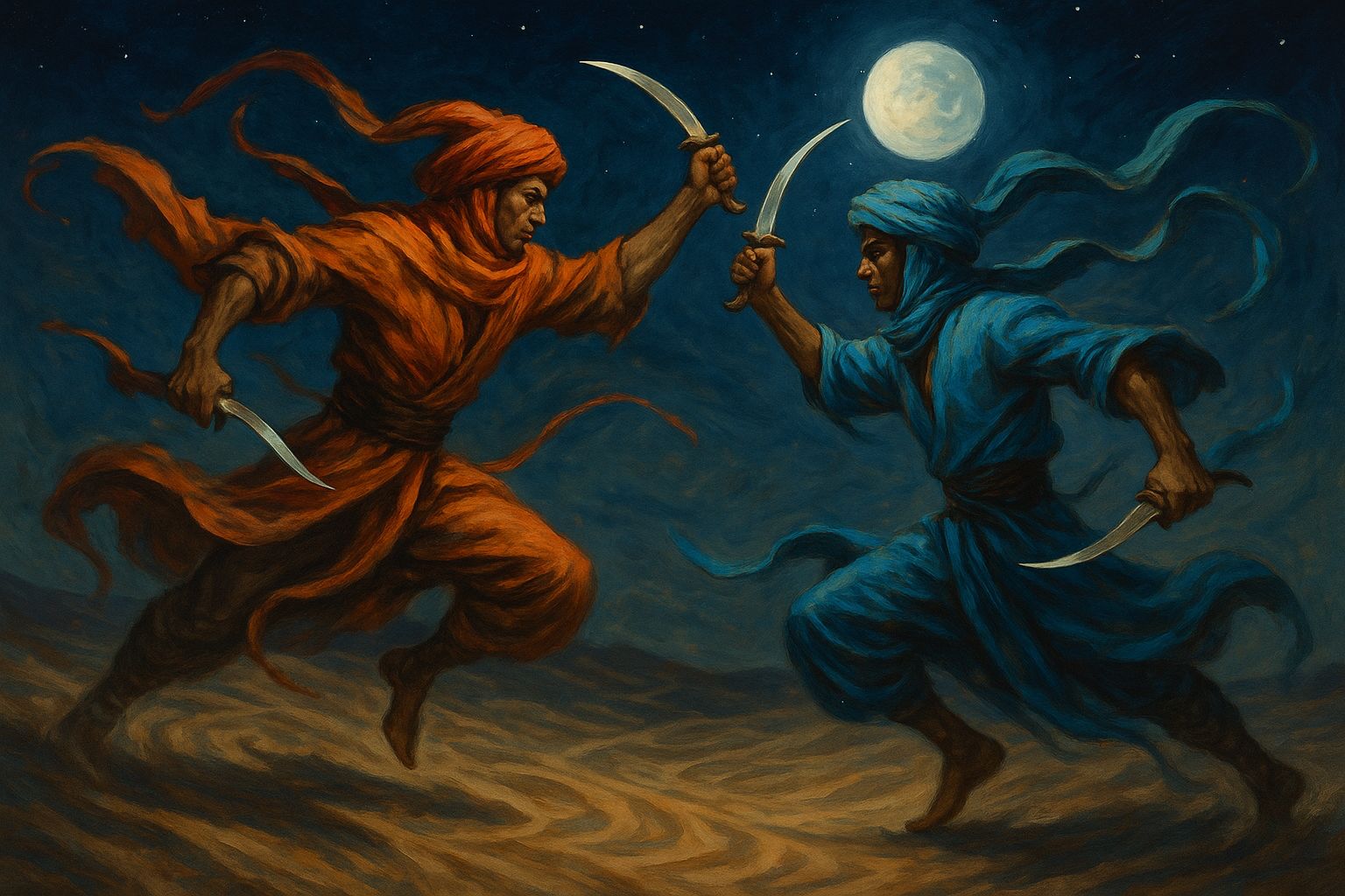 A duel among the dunes