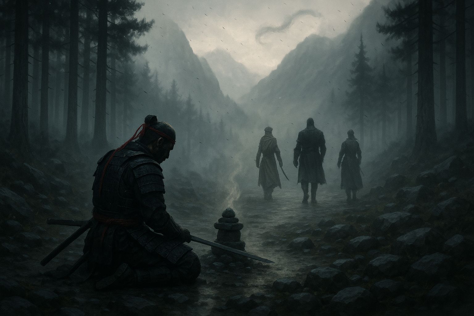 One lone warrior staying at his post