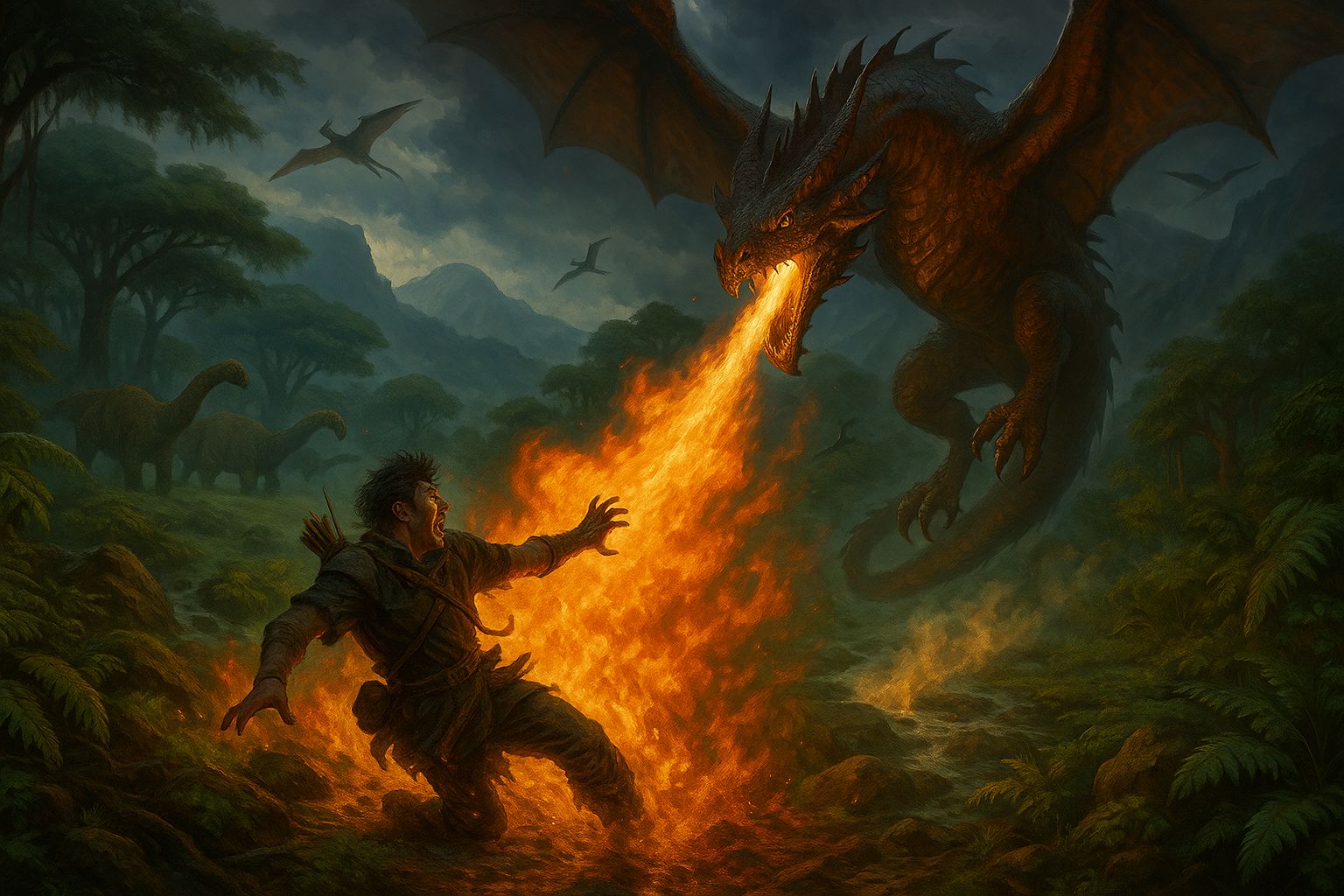 Veyrath the Bronze-Scaled taking care of an intruder