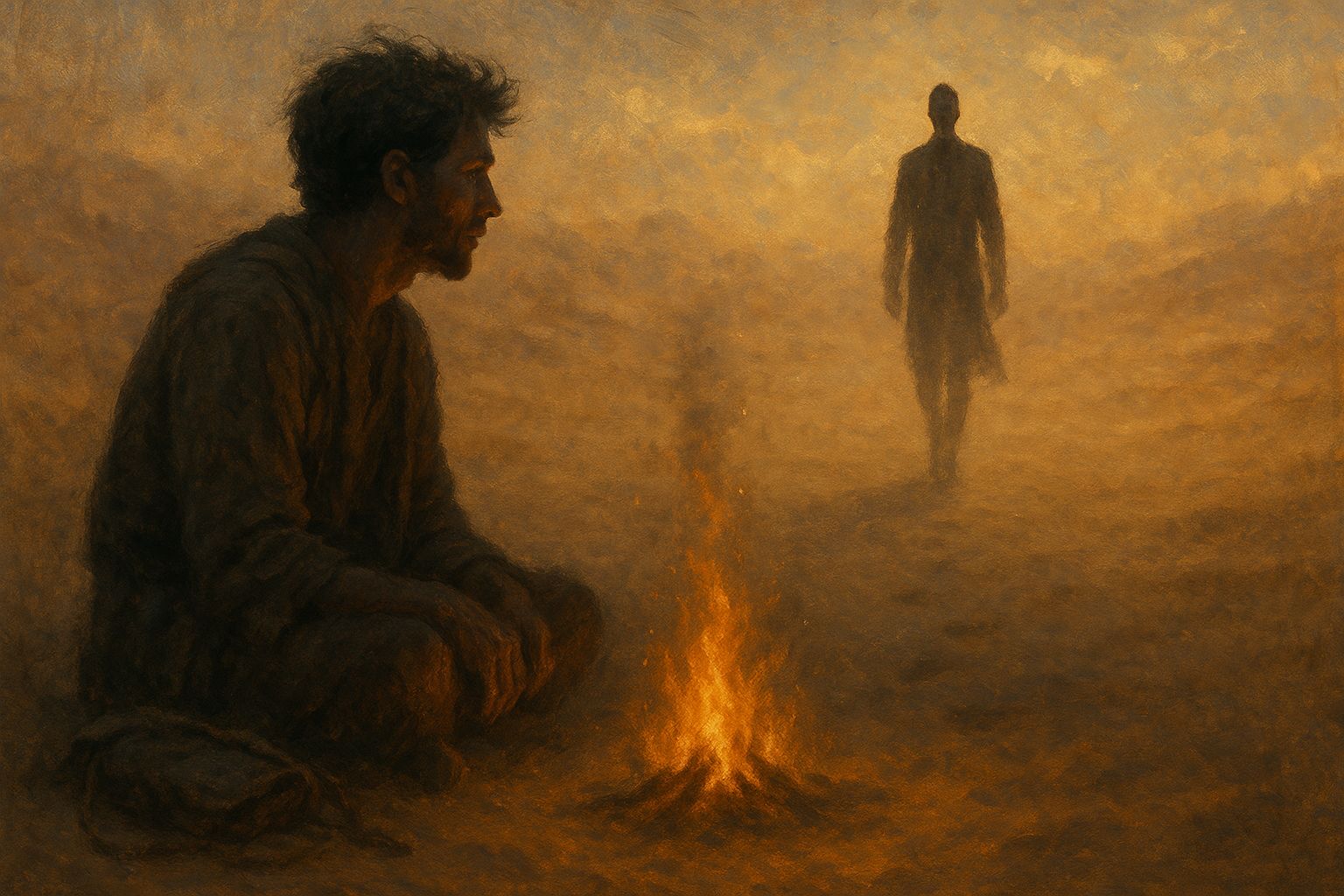 A stranger at the camp fire