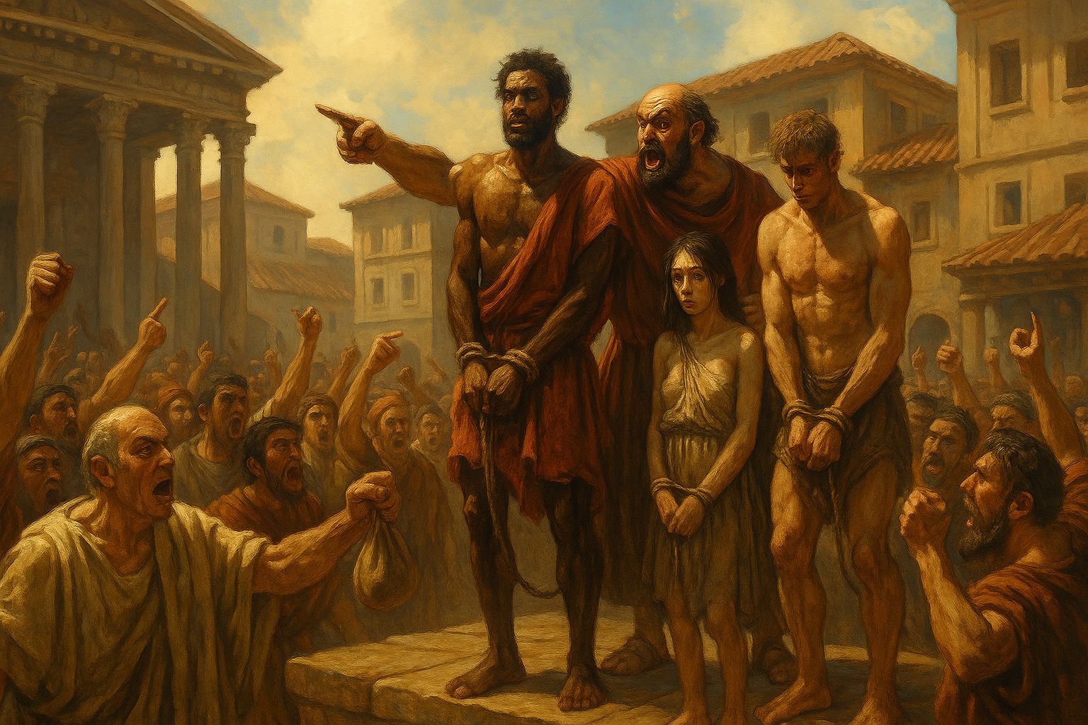 Slaves sold in the marketplace