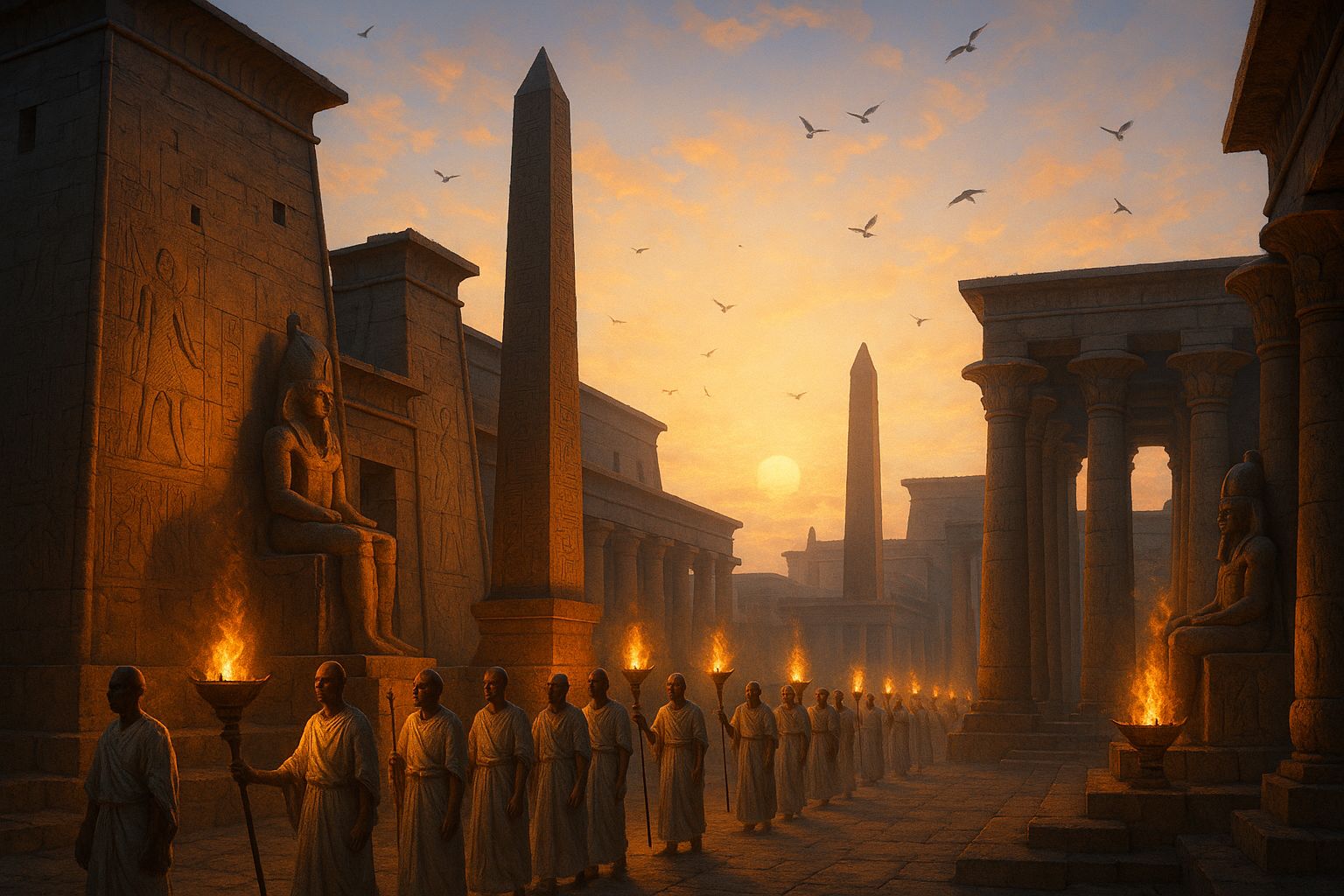 Priests in a ceremonial procession