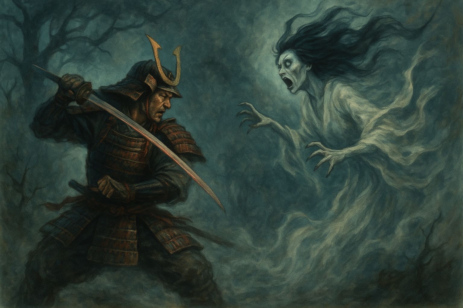 A warrior fighting a demon for the Emperor