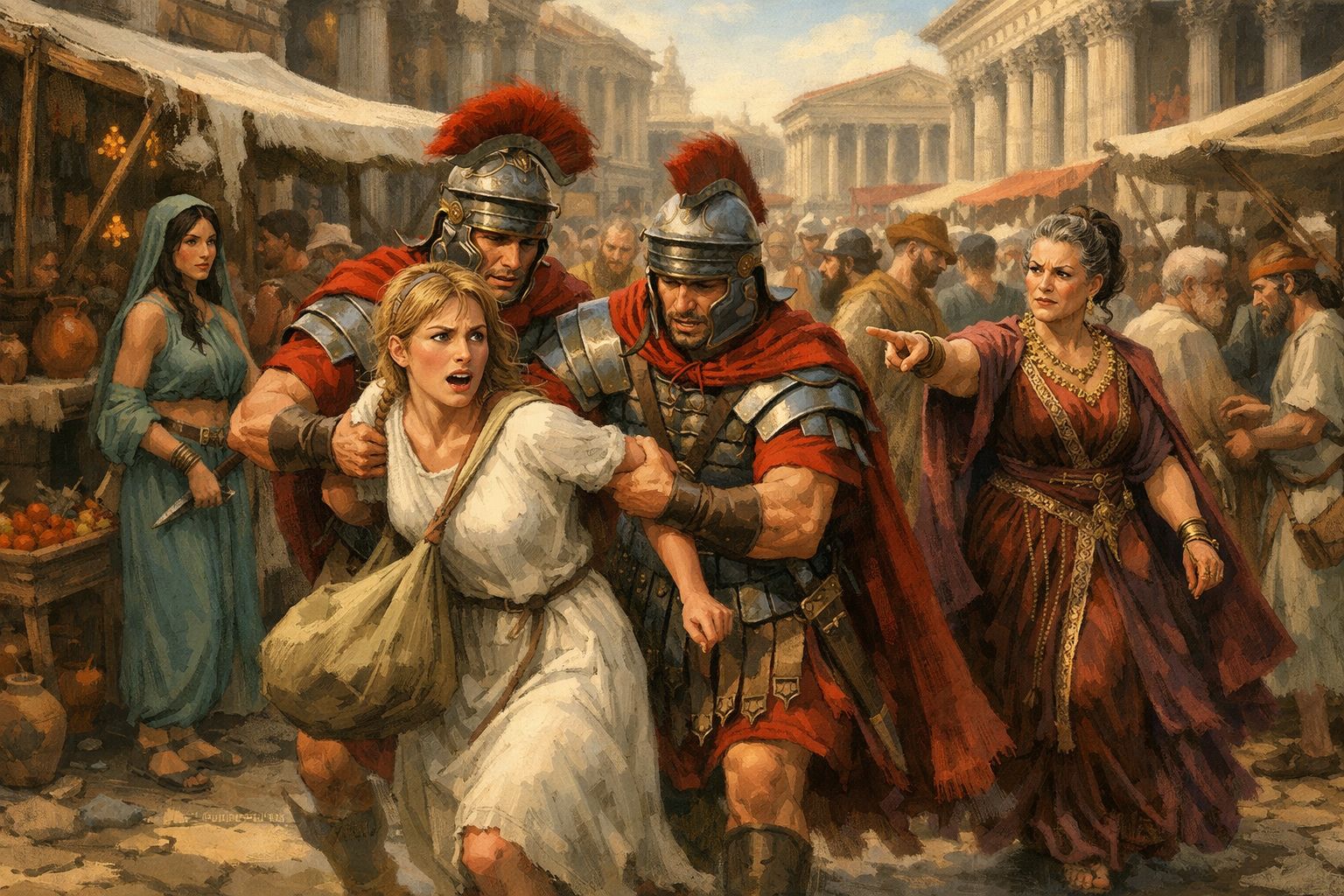 Junia being dragged off