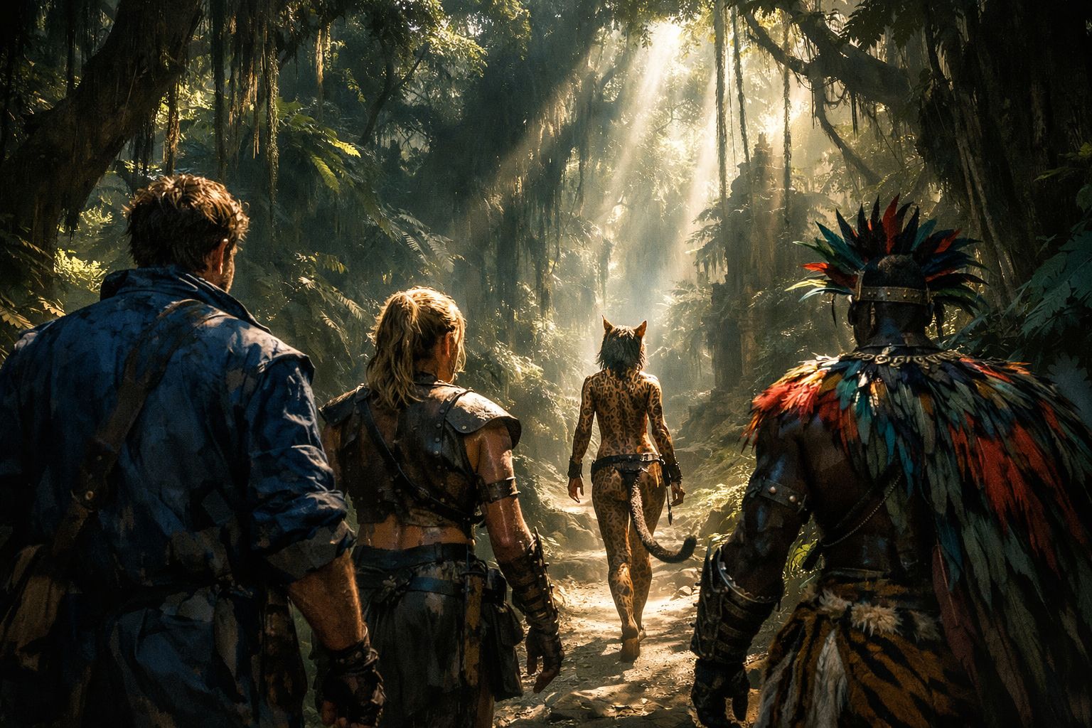 Ileena leading the way through the jungle