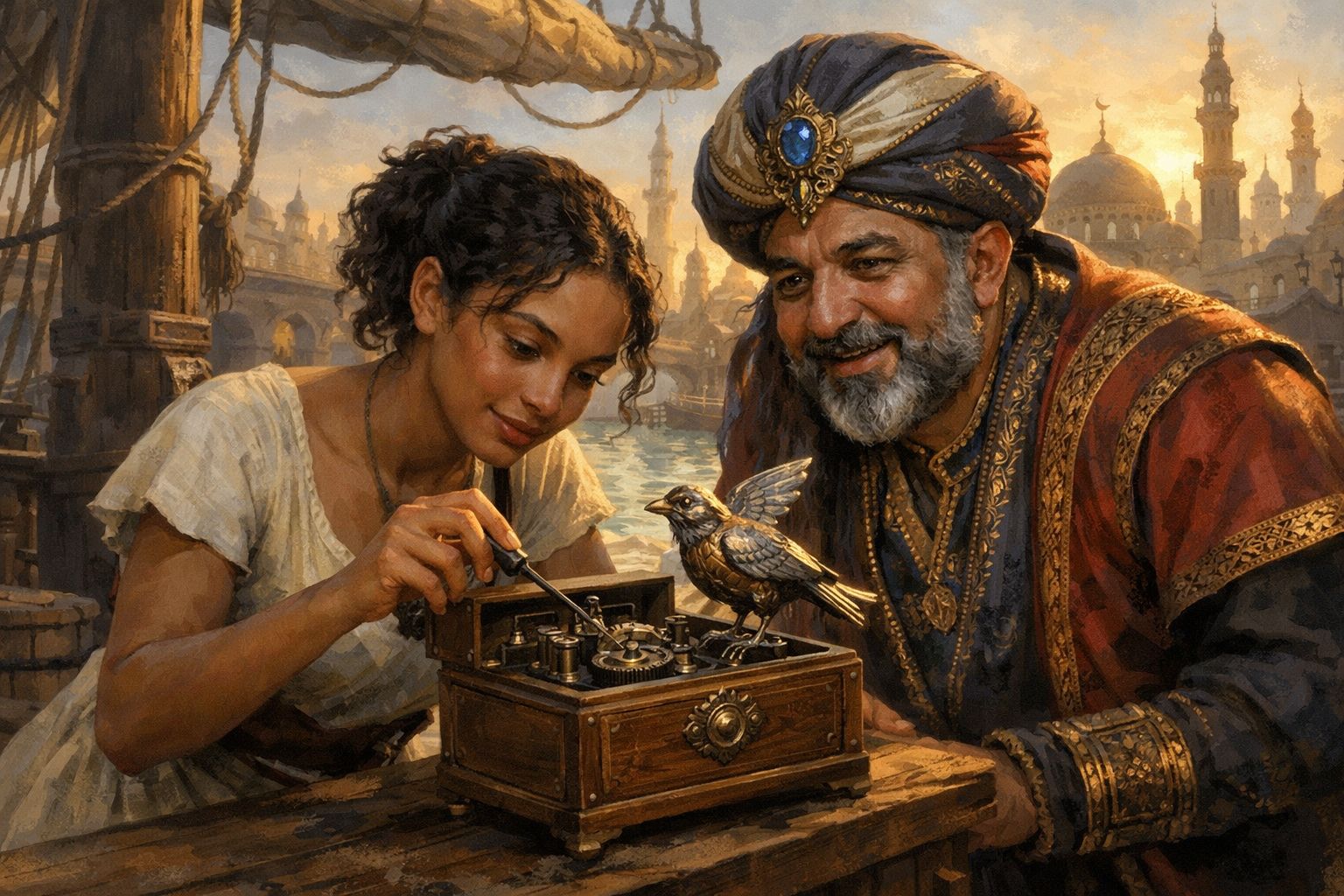 Sayd looking at the music box