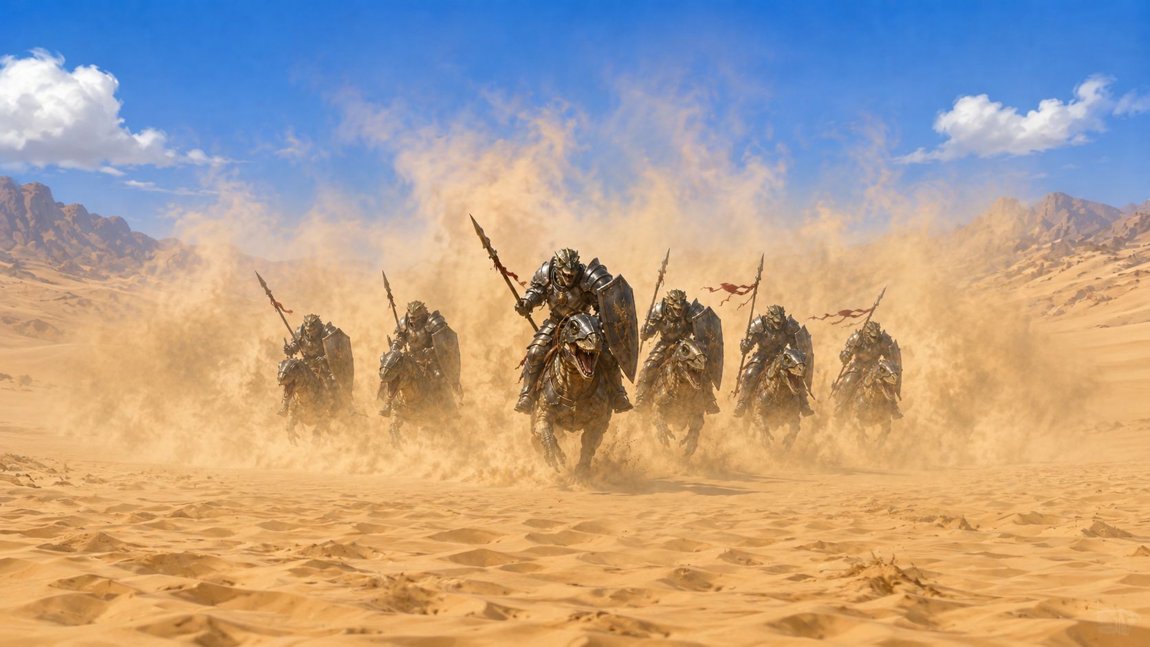 Knights escorting the tribe to Zhess'r