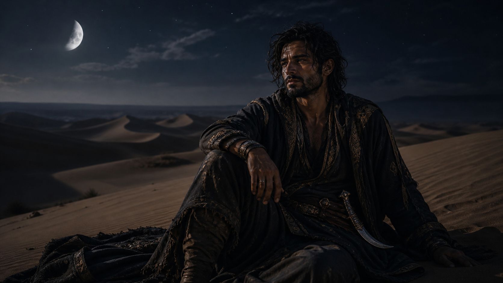 Nasheem contemplating the words of the djinn