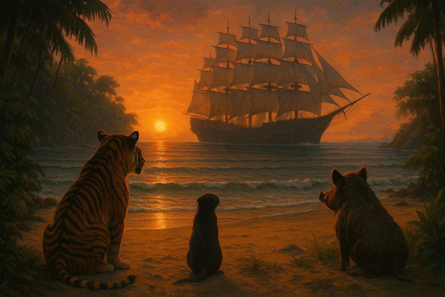 The Zveri watching the Waverider leave