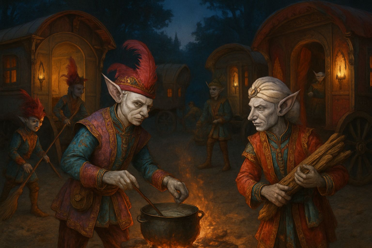 Goblins setting up camp