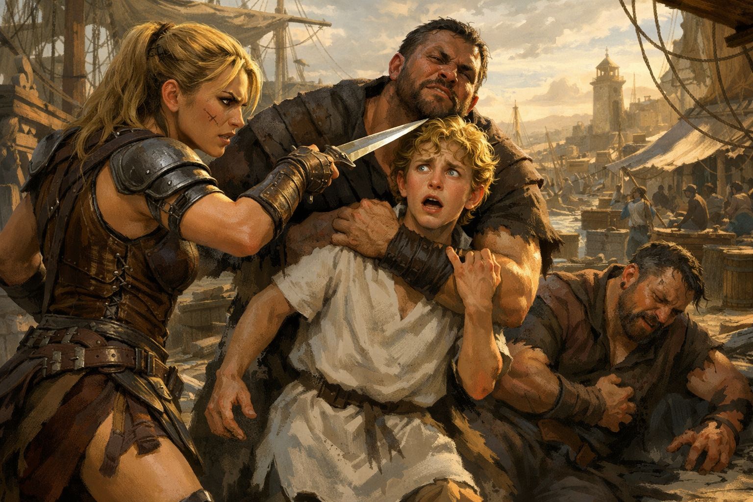 Amaxia takes care of the thugs