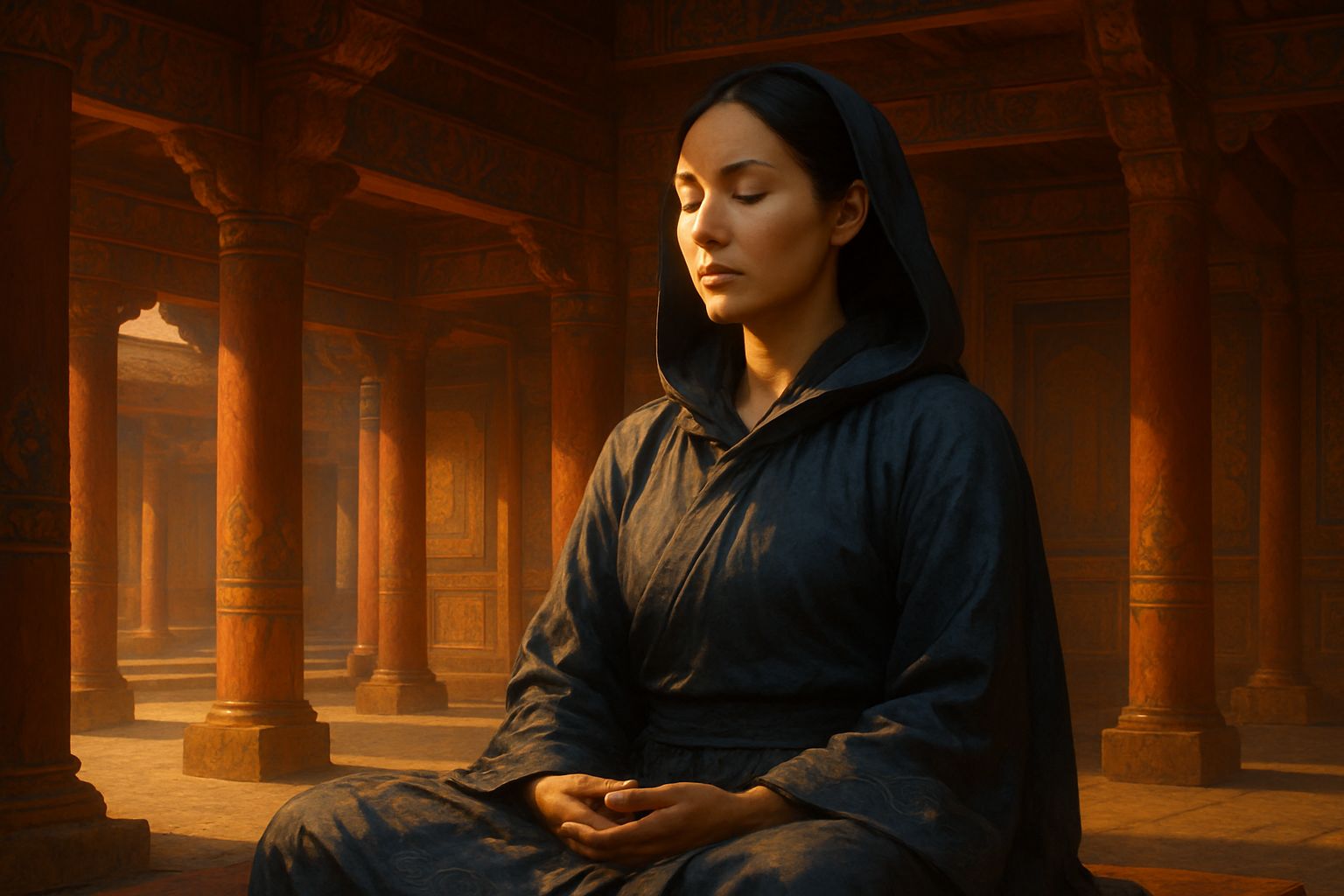 Sister Meyrha meditating