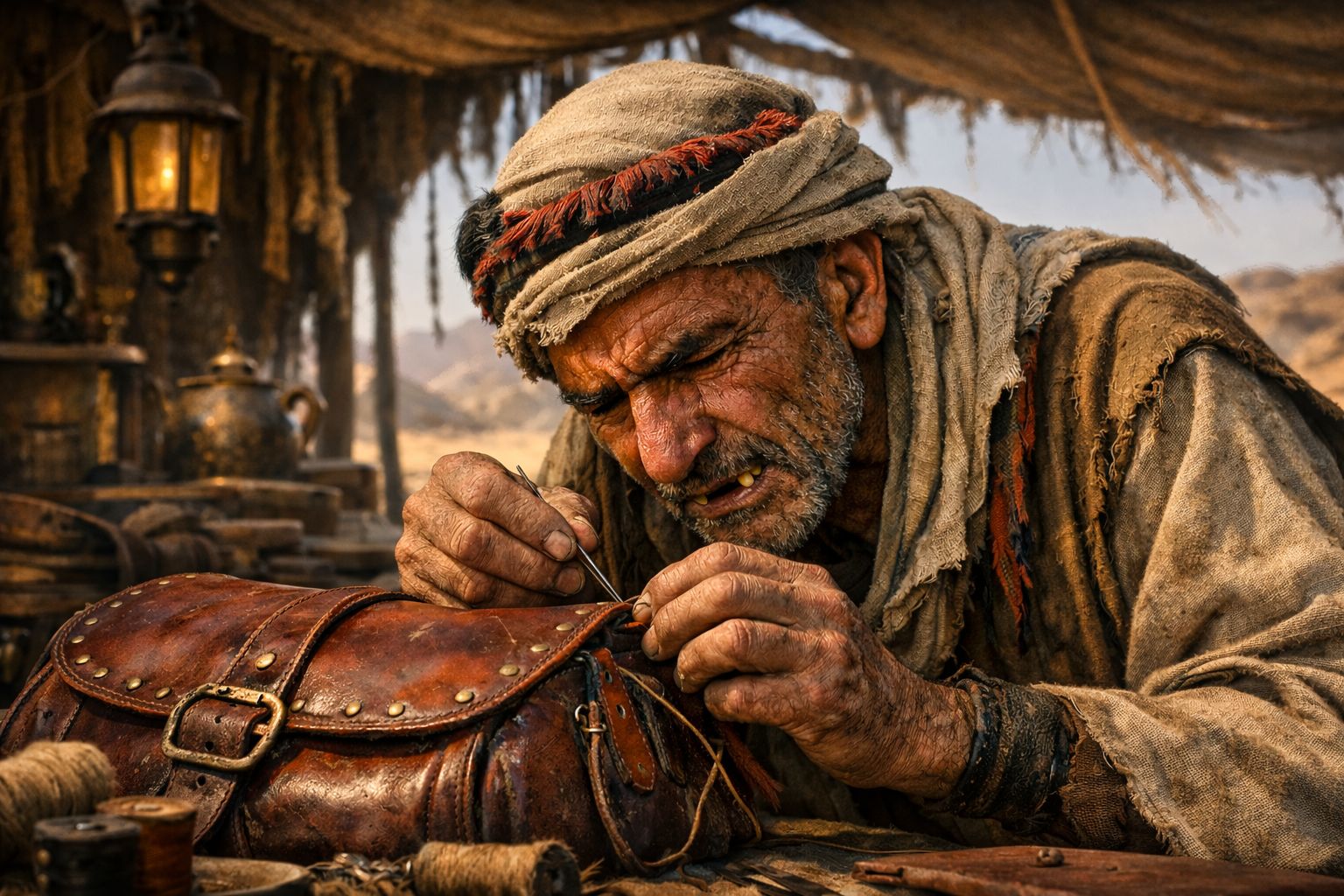 Hamid Crooked-Tooth, Leatherworker
