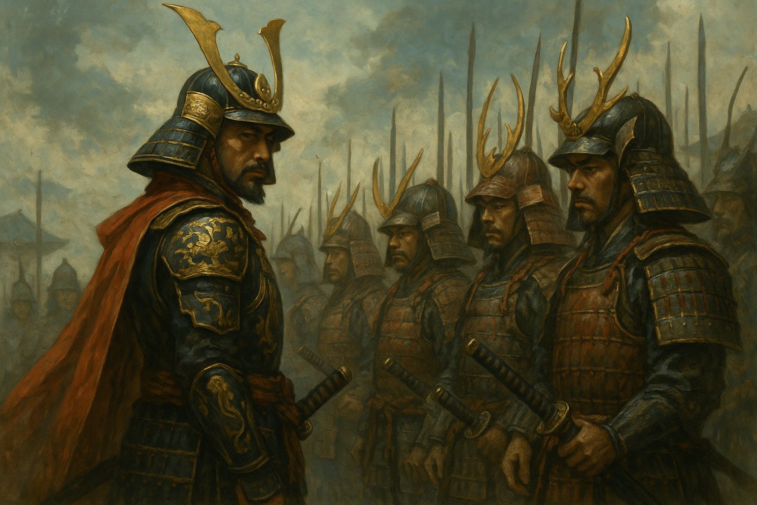 A general inspecting his soldiers