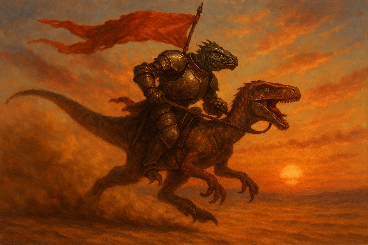 A Zhorai racing across the desert