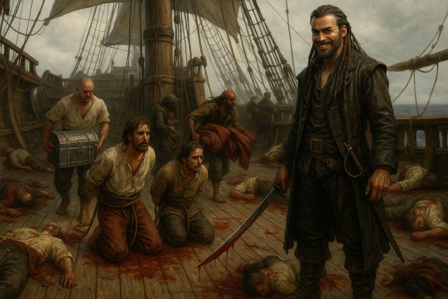 Plundering a conquered ship