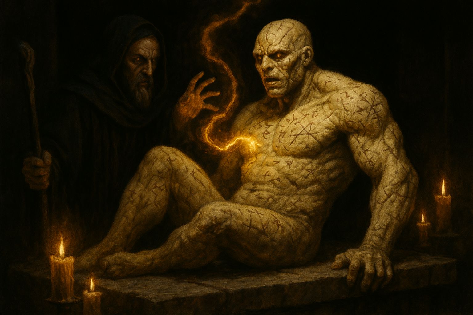 The creation of a flesh golem