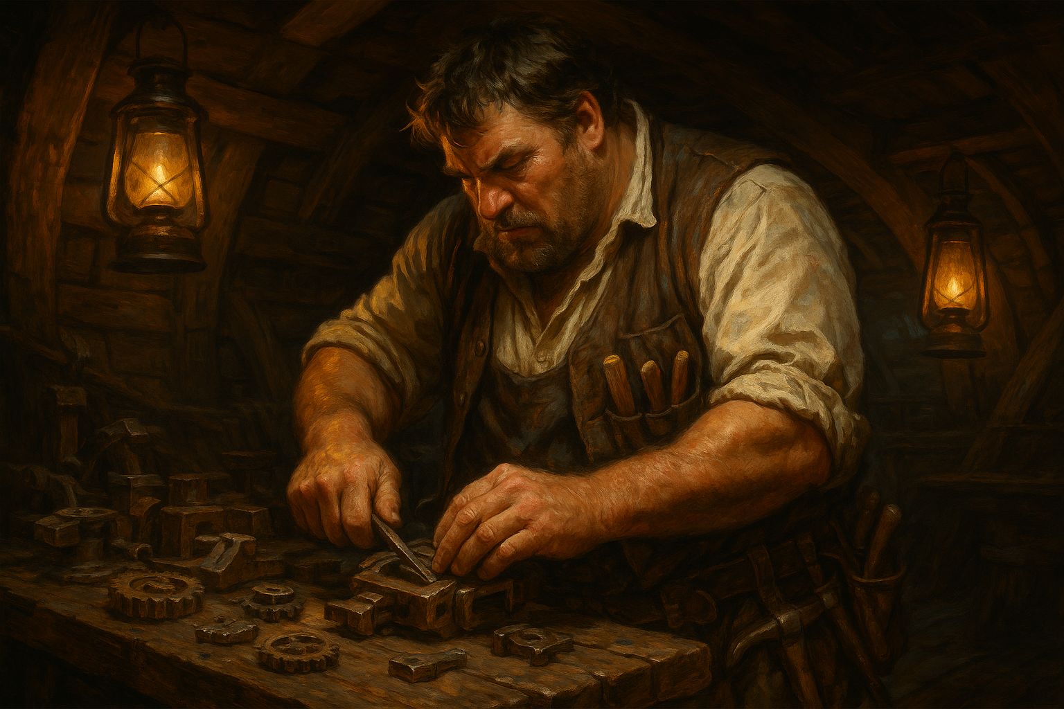 Hard at work, trying a new idae