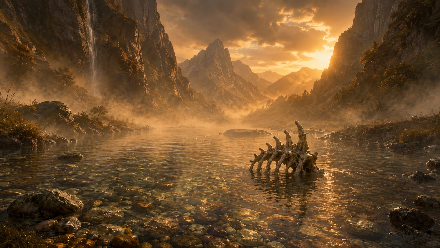 The bones in the river